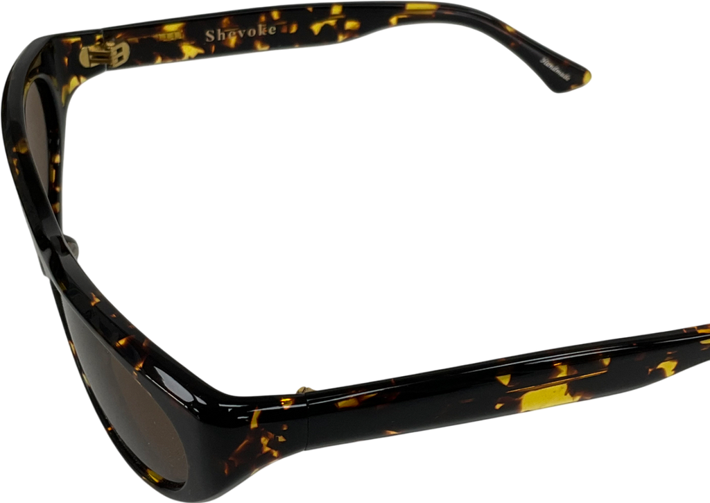 shevoke Brown Bobbi Tort Sunglasses in case