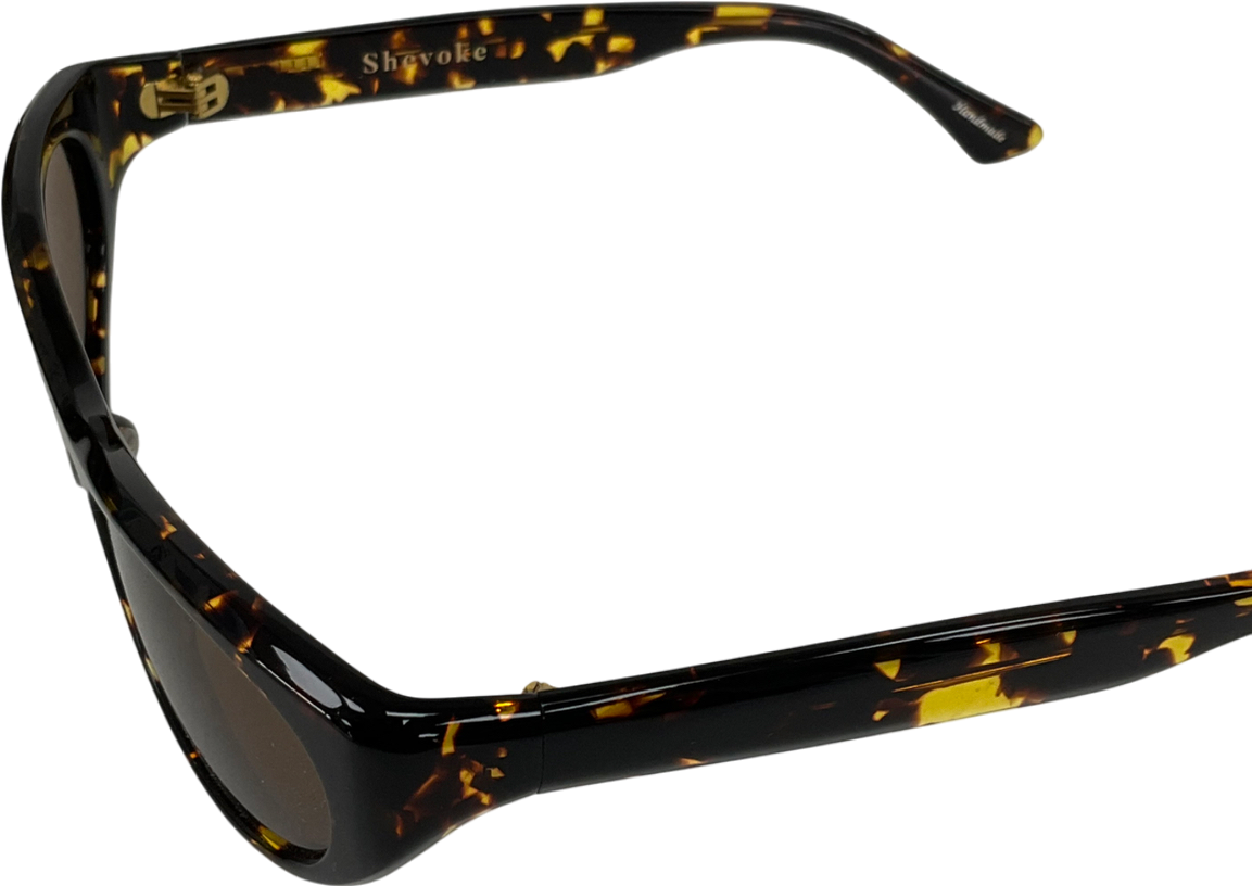 shevoke Brown Bobbi Tort Sunglasses in case