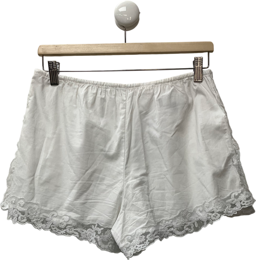 ZARA White Embroidered Lace Shorts UK S