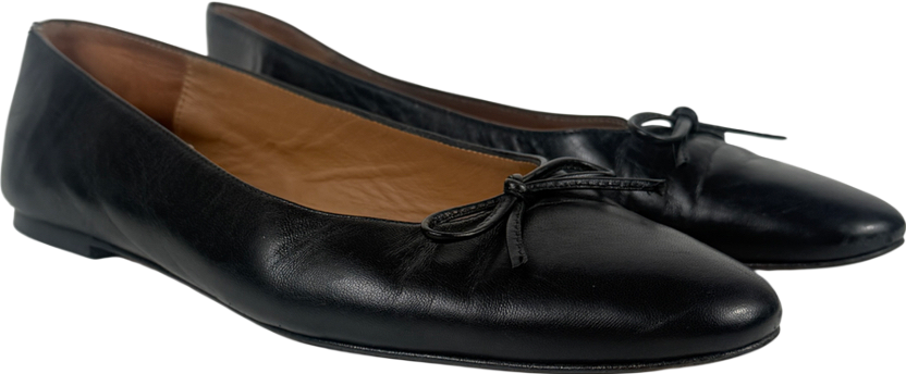Flattered Bodil Leather Black Ballet shoes UK 7 EU 40