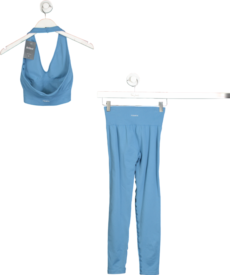 4th & Reckless Blue Sammie - Neck Seamless Sports Bra And Leggings UK S