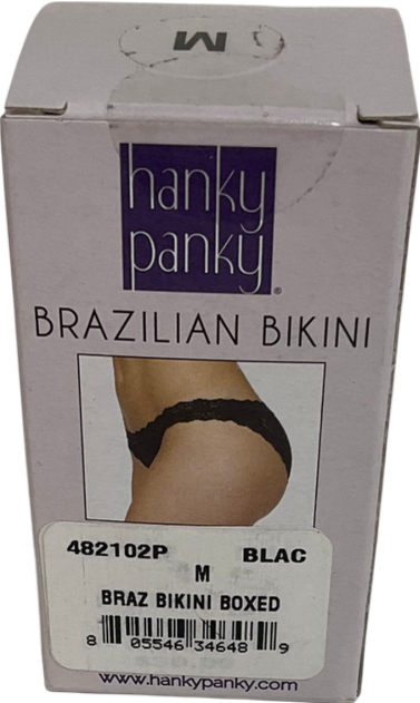 Hanky Panky Black Lace Brazilian Bikini “No VPL” Knickers UK M