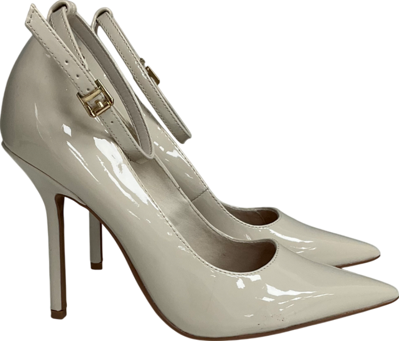 River Island Cream Ankle Strap Heeled Court Heels UK 3 EU 36 👠