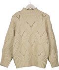 TU. Cream Funnel Neck Cable Knit Jumper UK S