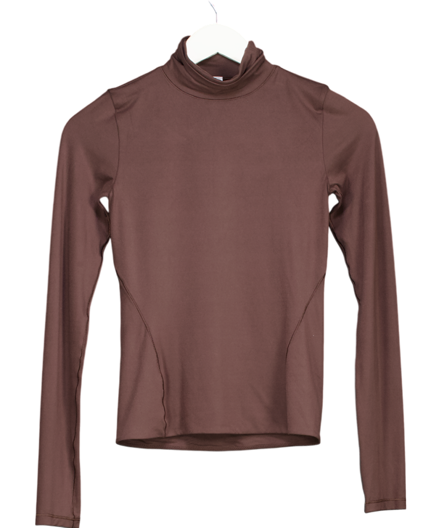 Lululemon Brown Long Sleeve Turtleneck Base Layer UK XS
