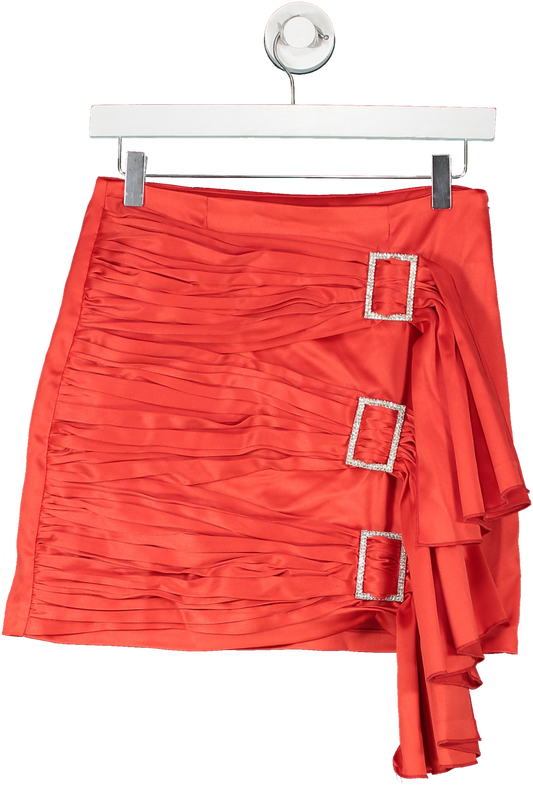 Skrt Red Crystal Embellished Mini Skirt UK M