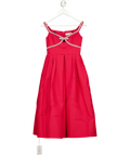 Self Portrait Bow-embellished Midi Dress In Red UK 4