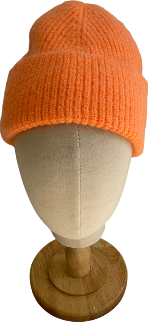 H&M Orange Knitted Beanie Hat One Size