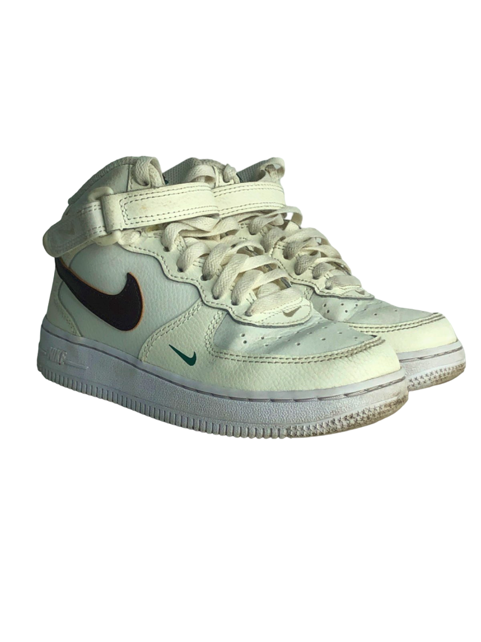 Nike Cream and Brown Air Force 1 Mid Sneakers UK 11.5 Kids
