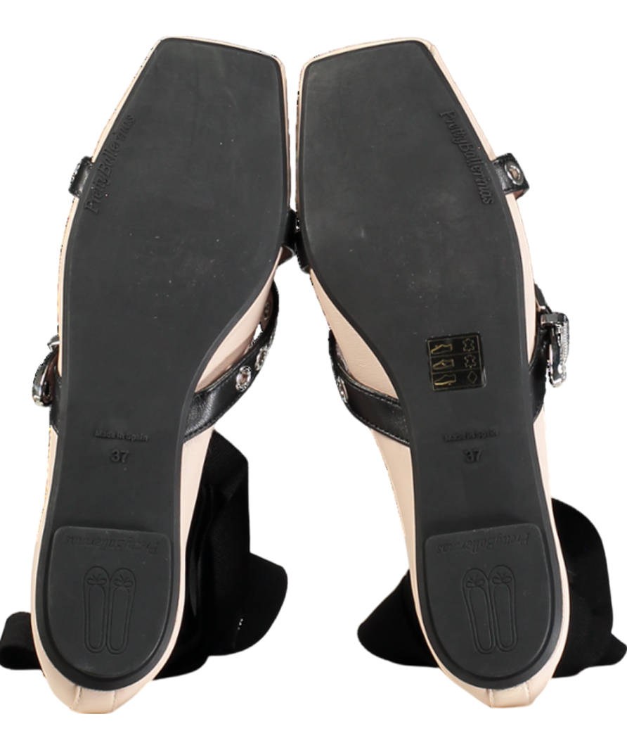 PRETTY BALLERINAS Pink Kristen Lace Up Sacchetto Style Ballerina UK 4 EU 37 👠