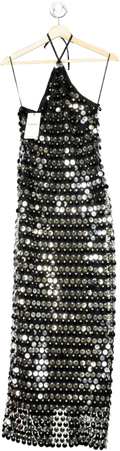 New Arrivals Black/Silver Sequin Blanca In Night Rider Lily Dress UK 12