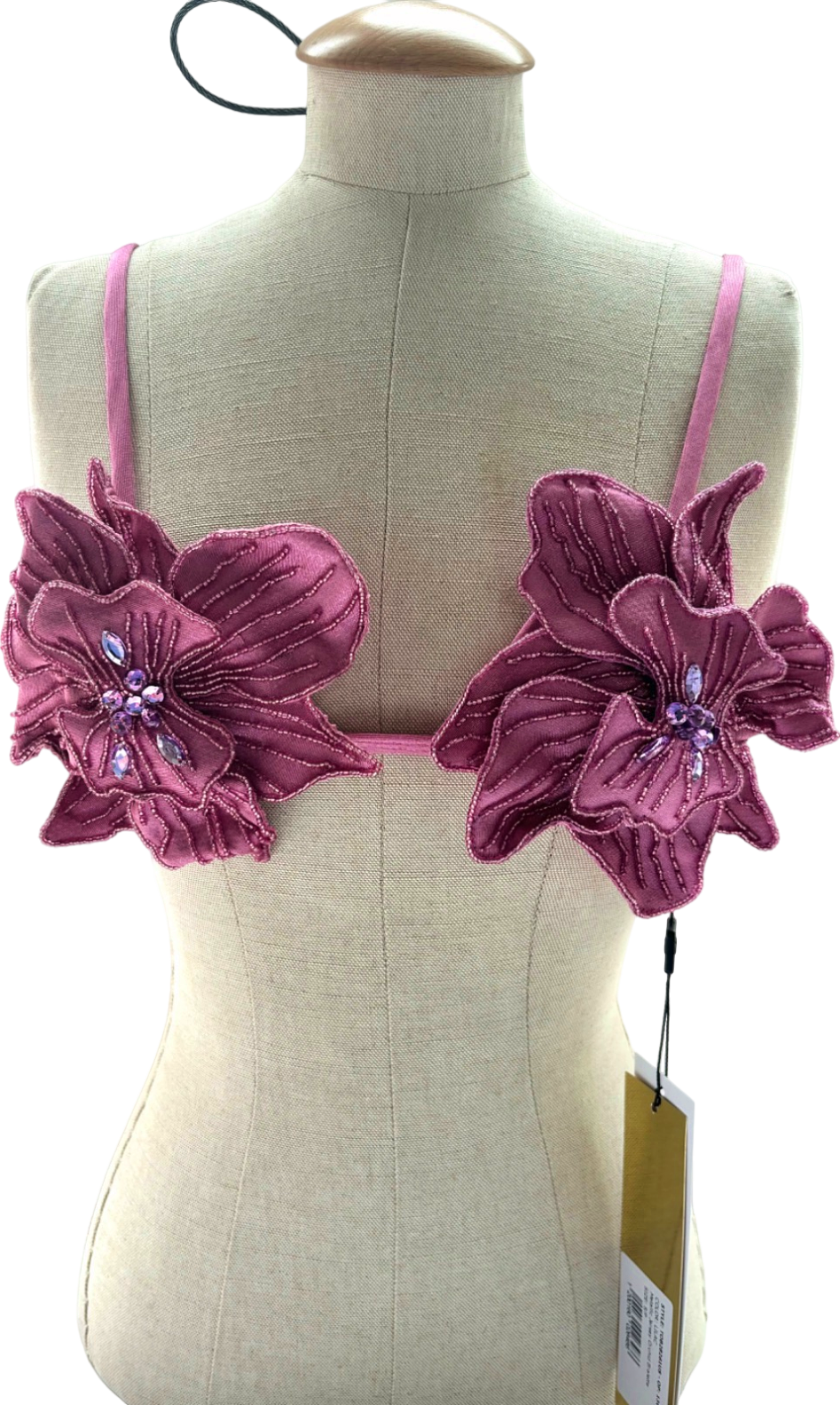 PatBO Lilac Metallic Jersey Orchid Bralette UK S