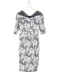 John Charles London Grey Embellished Floral Mother Of The Bride Dress UK 10