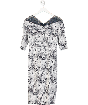John Charles London Grey Embellished Floral Mother Of The Bride Dress UK 10