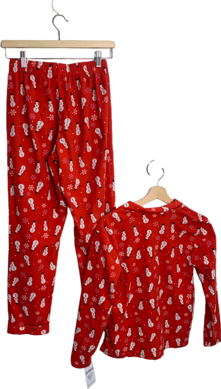 Boux Avenue Red Snowman Print Pyjama Set Size UK 6