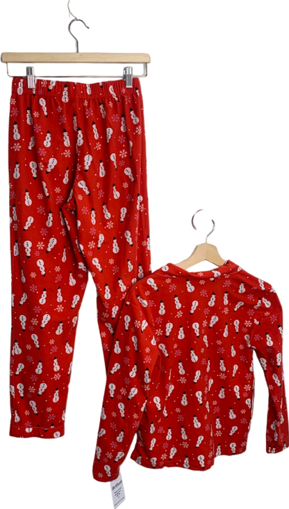 Boux Avenue Red Snowman Print Pyjama Set Size UK 6