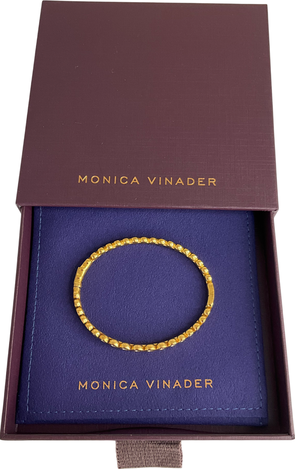 Monica Vinader Yellow Gold Lab Grown Diamond Graduated Bangle UK S