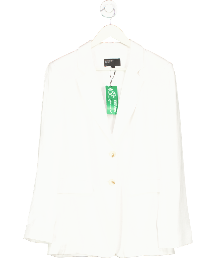 Nobody's Child White Single Breasted Blazer UK 8