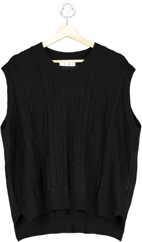 L D Black Sleeveless Knit Sweater