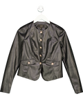 lipsy london Black Faux Leather Collarless Jacket UK 6