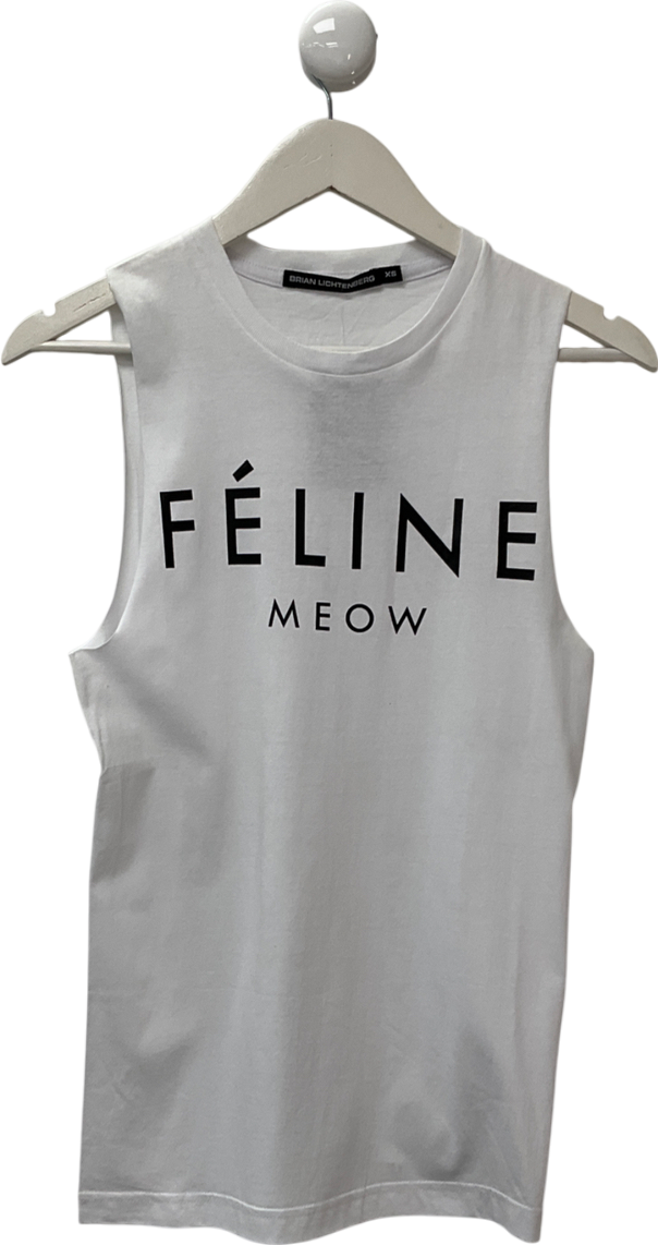 brian lightenberg White Feline Muscle Tee UK XS