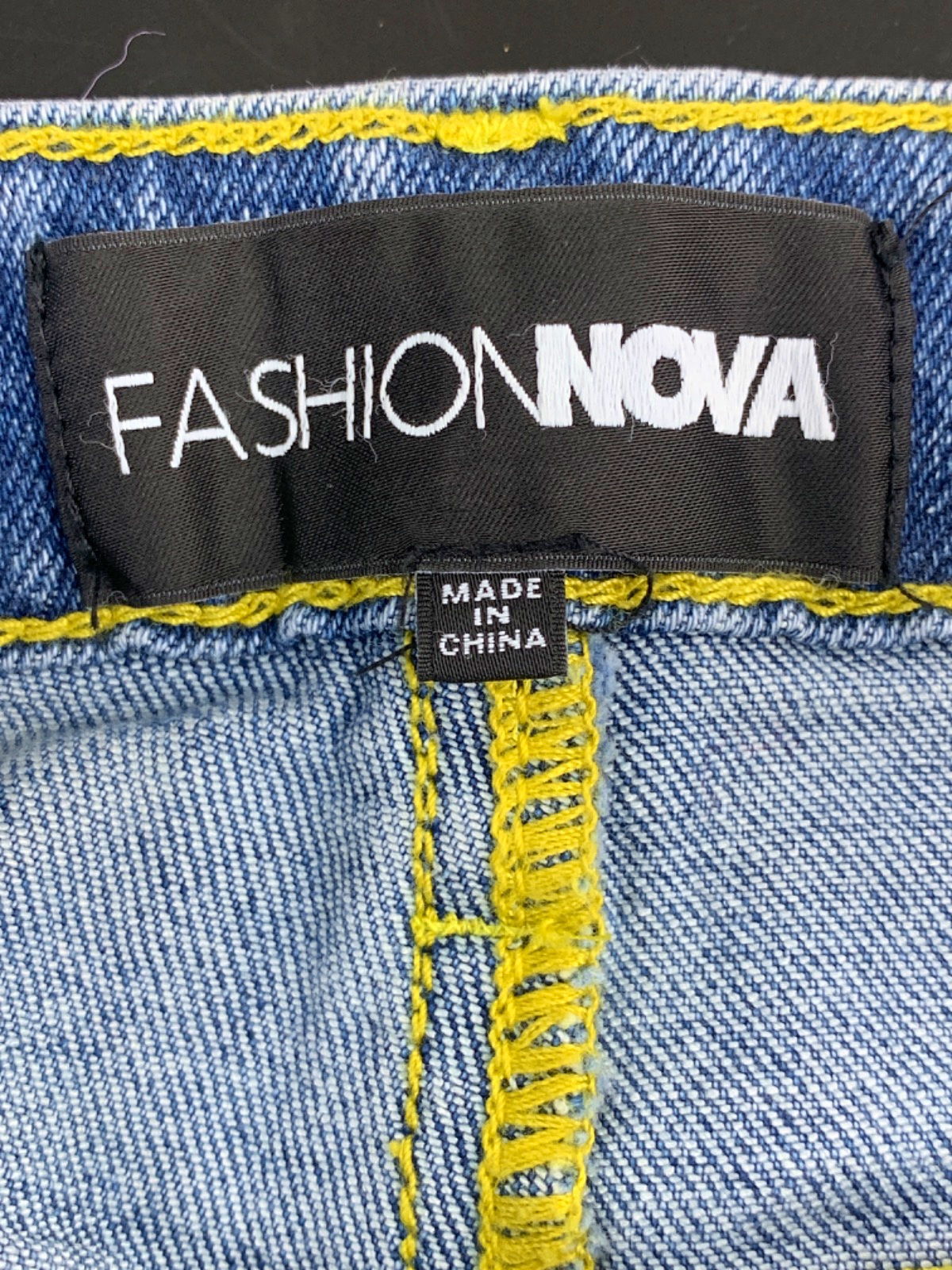 Fashion Nova Blue High-Waisted Denim Shorts Size S