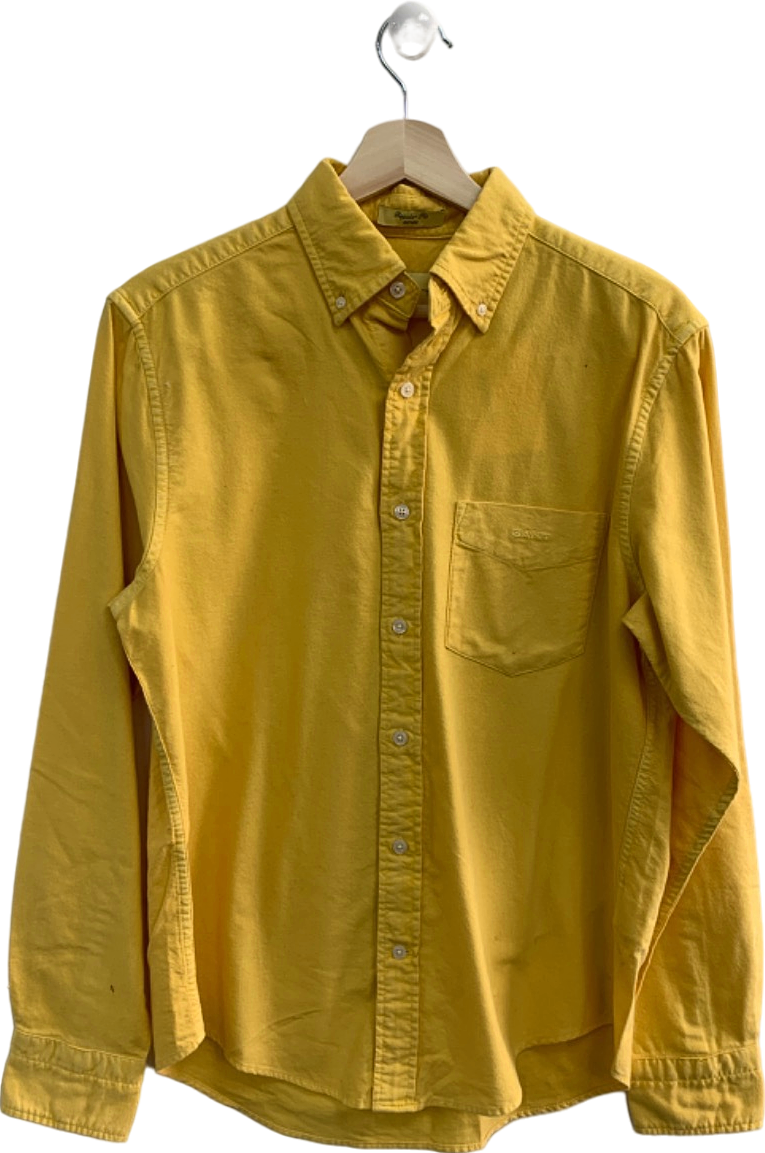 GANT Yellow Regular Fit Brushed Oxford Shirt UK S