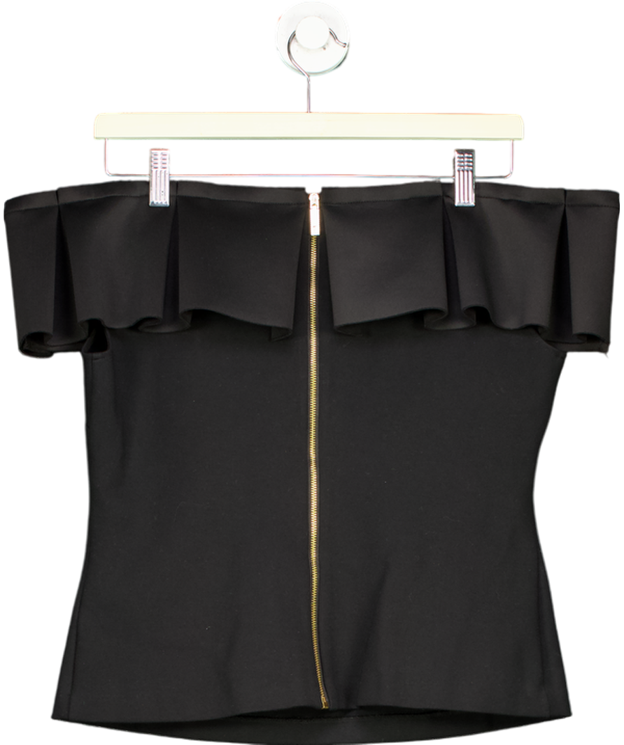 Ted Baker Black Bardot Frill Top UK 14