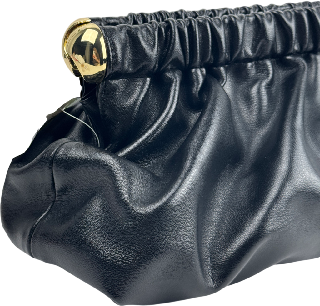 H&M Black / Gold East West Long Coated Clutch Bag One Size