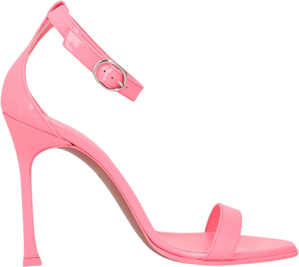 AMINA MUADDI Heels - Kim Pink Patent-leather Sandals UK 5 EU 38