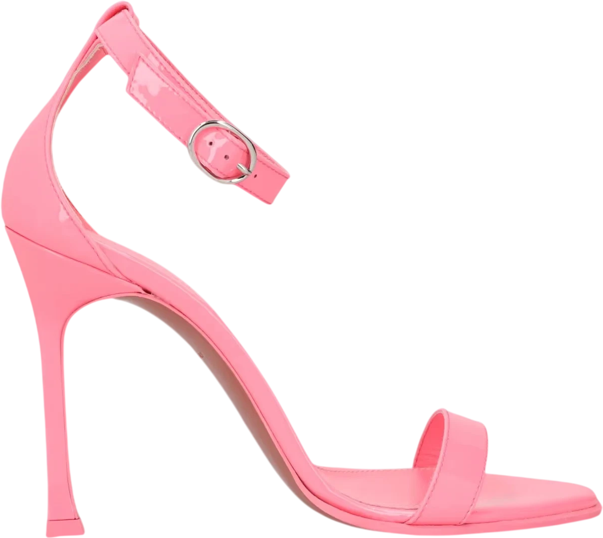 AMINA MUADDI Heels - Kim Pink Patent-leather Sandals UK 5 EU 38
