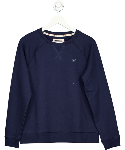 Crew Clothing Company Blue Crew Neck Cotton Blend Sweatshirt UK 12