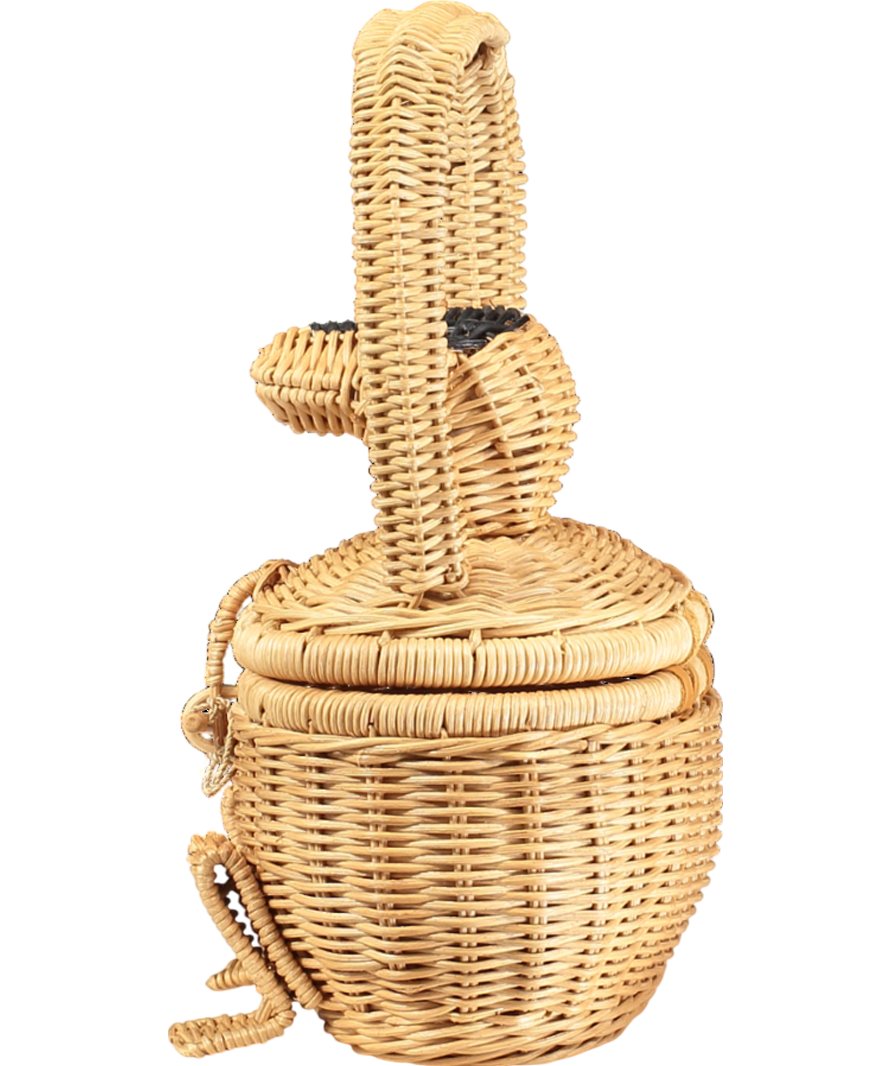 Anna + Nina Beige Wicker Monkey Bag