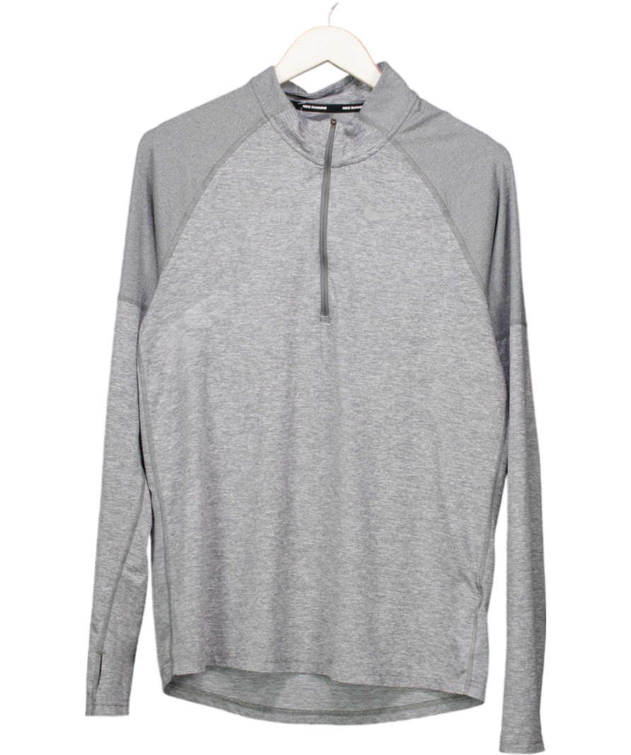 Nike Smoke Grey Dri-fit Stride Half Zip Midlayer Running Top UK S