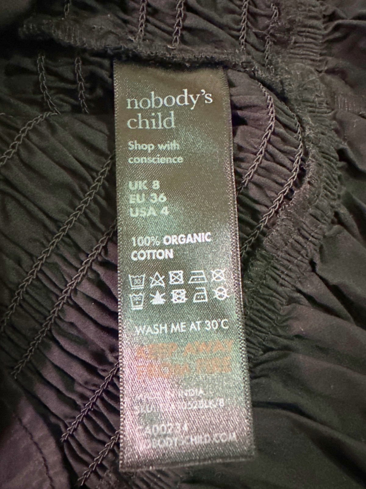 Nobody's Child Black LS Amanda Top UK 8