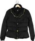 Love Moschino Black Quilted Jacket with Pearl & Chain Detail UK 12
