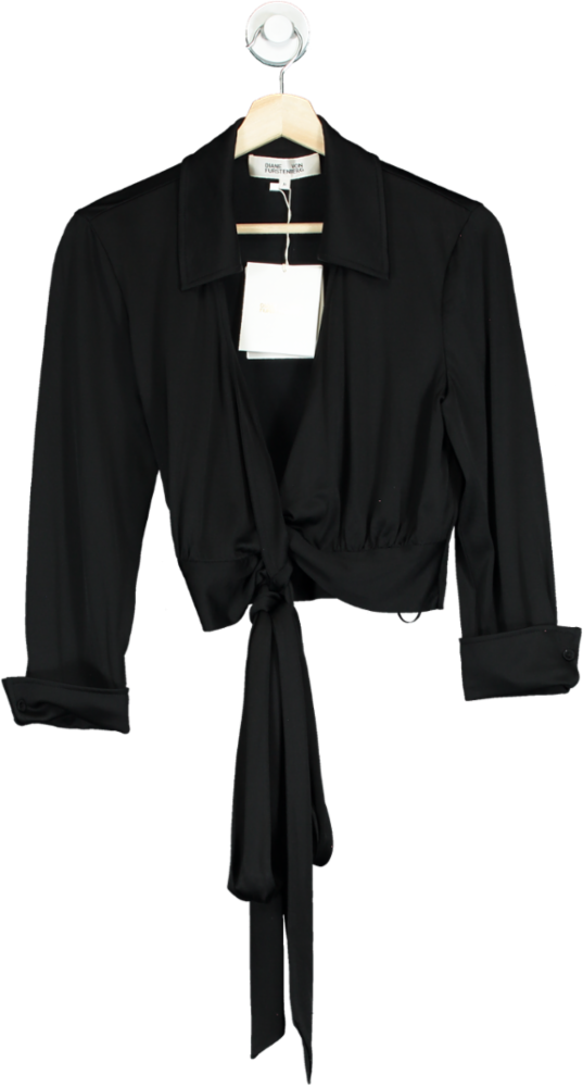 Diane Von Furstenberg Black Bobbie 3/4 Top UK M
