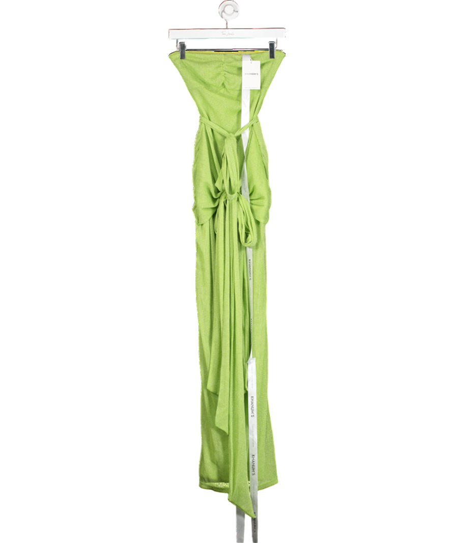 Khanum's Green Metallic Drape Maxi Dress UK S