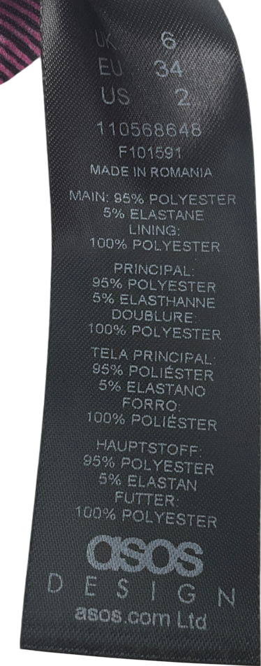 ASOS Purple Super Ruffle Bandeau Mini Dress In Check Print UK 6