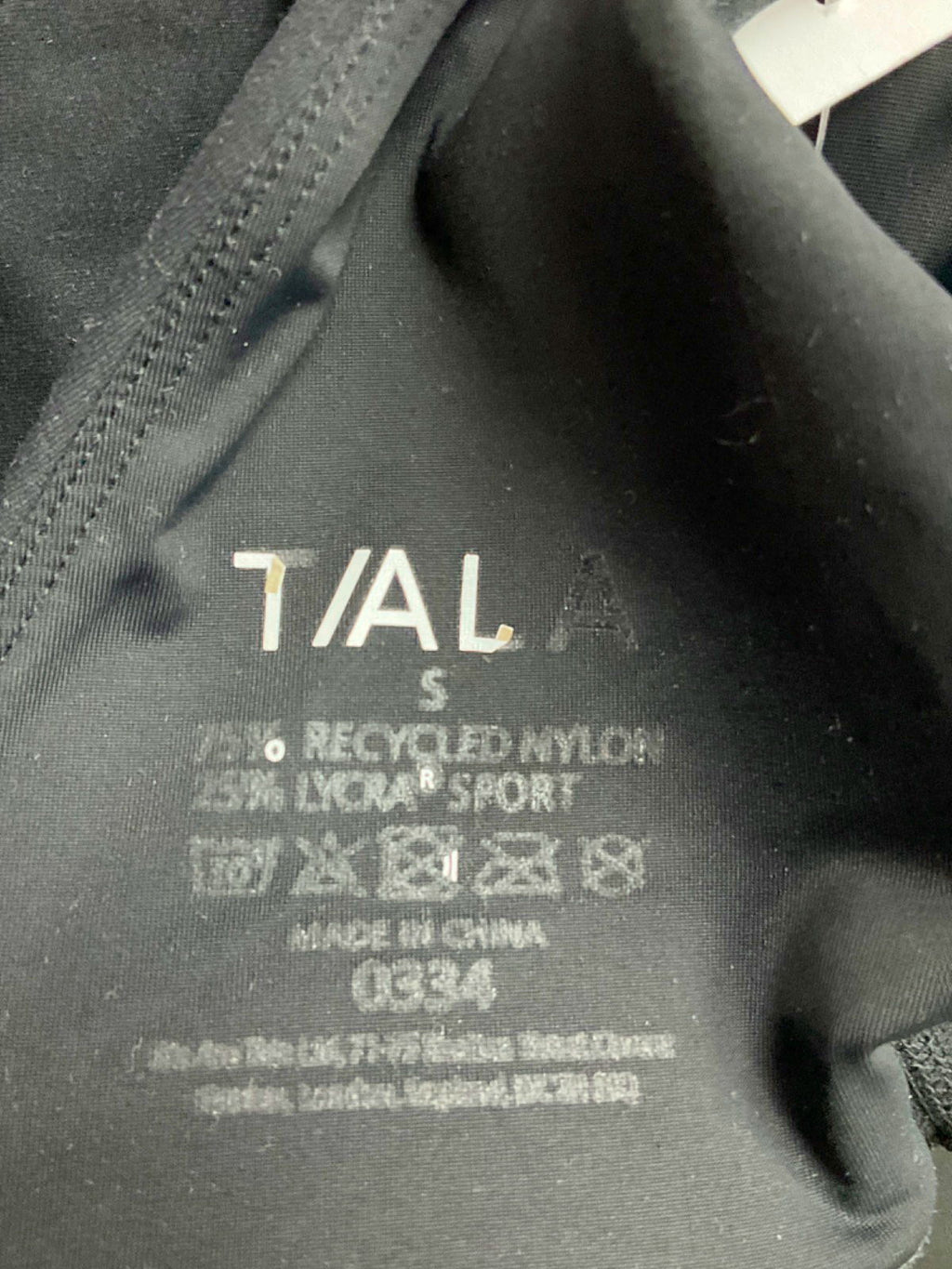 TALA Black V-Neck Crop Top UK S