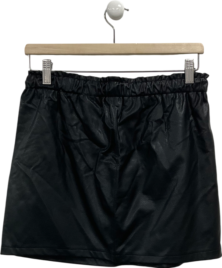 Fashion Nova Black Faux Leather Shorts UK M