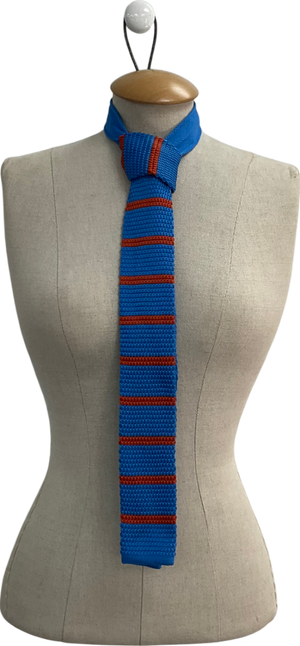 Beau Blue Square Cut Knitted Tie One Size