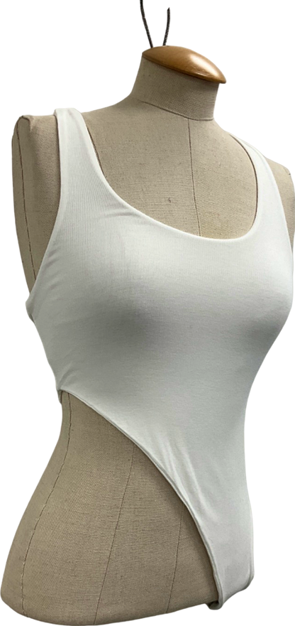 Bayse White Asymmetric Bodysuit UK XS