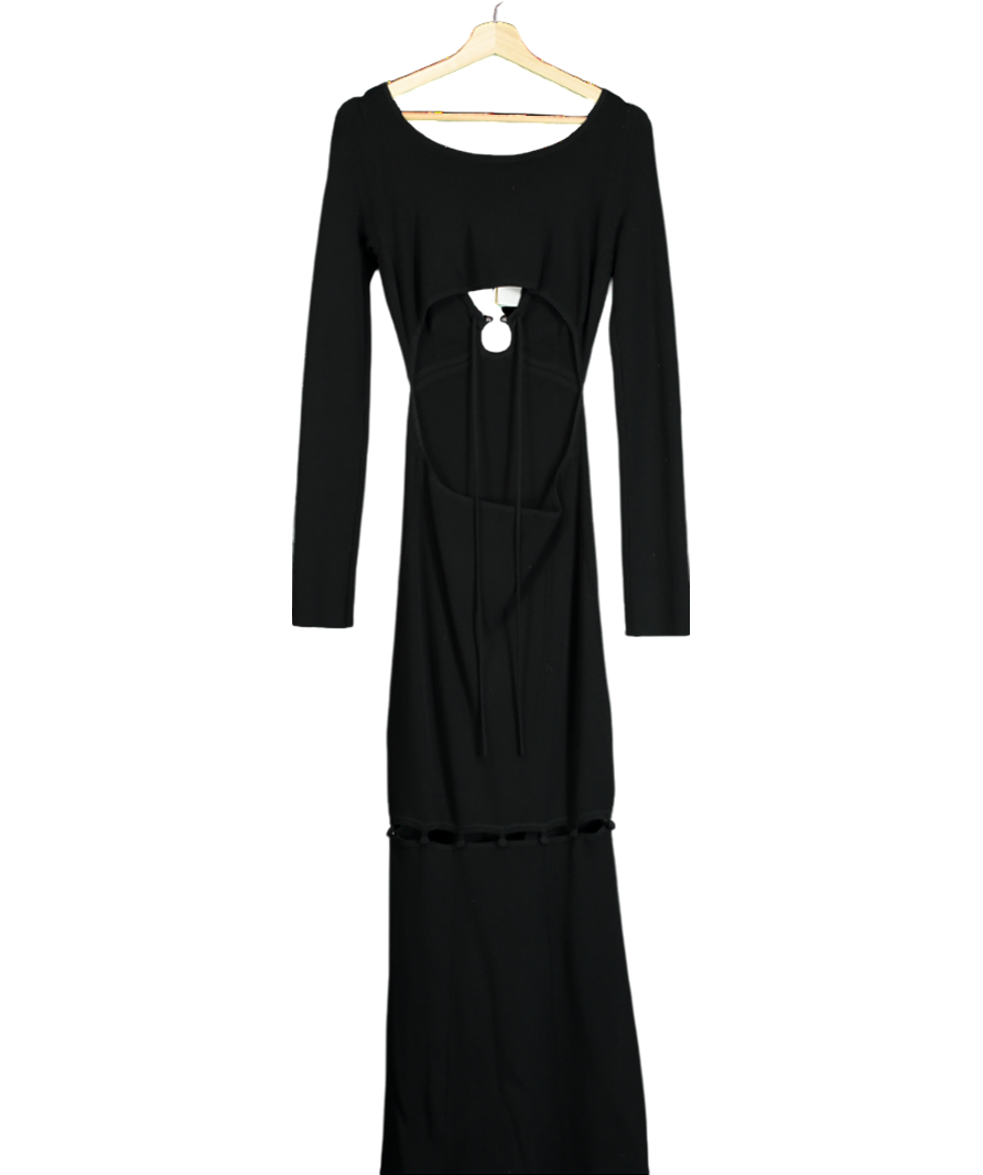 Nanushka Black Varda Ribbed Dress UK L