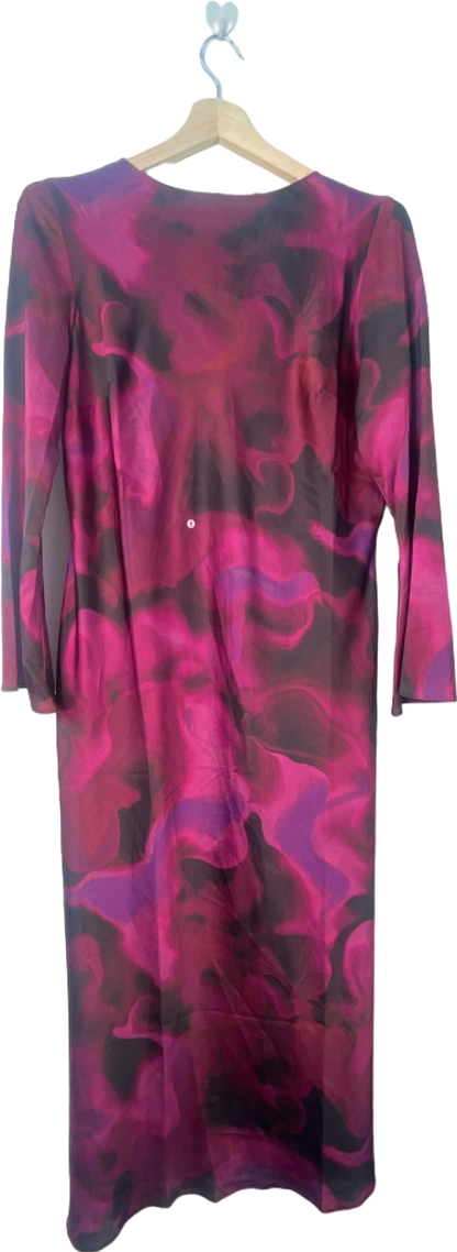 By Very Pink/Black Abstract Print Cut-Out Dress UK 16