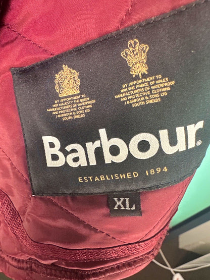 Barbour Burgundy Quilted Jacket XL