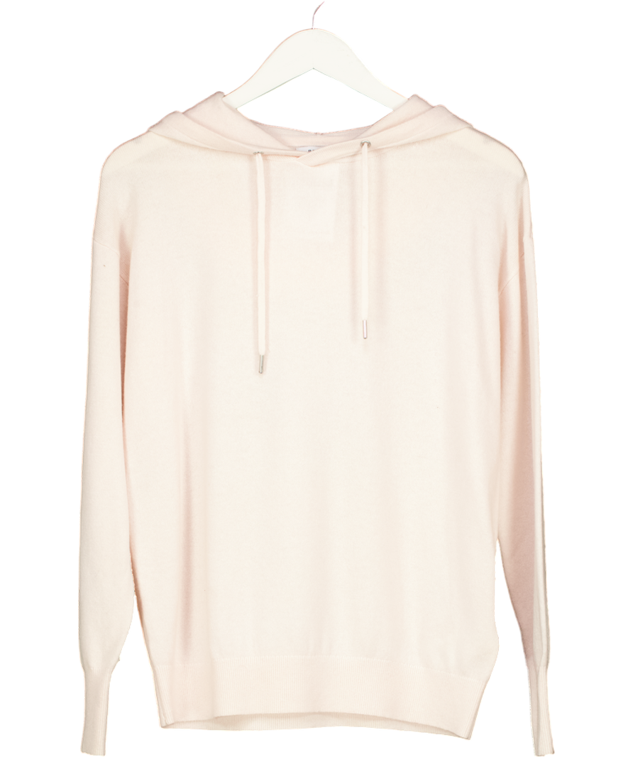 REISS Nude Cashmere Blend Drawstring Hoodie UK XS