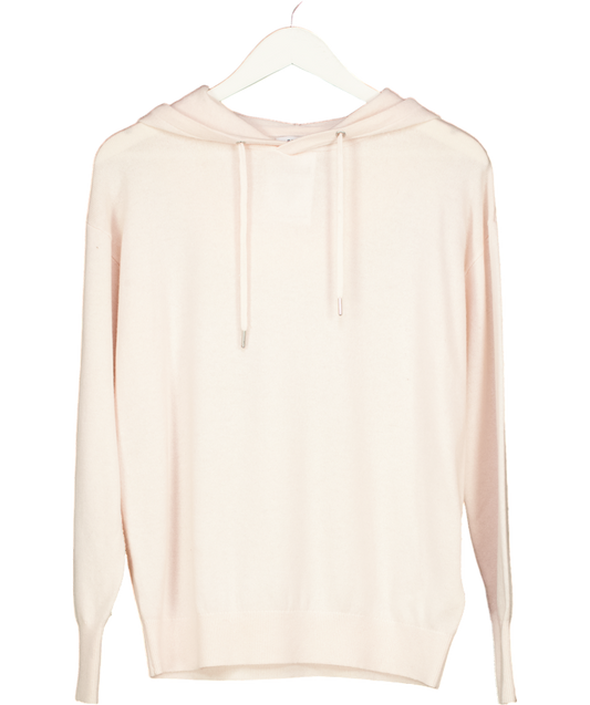 REISS Nude Cashmere Blend Drawstring Hoodie UK XS