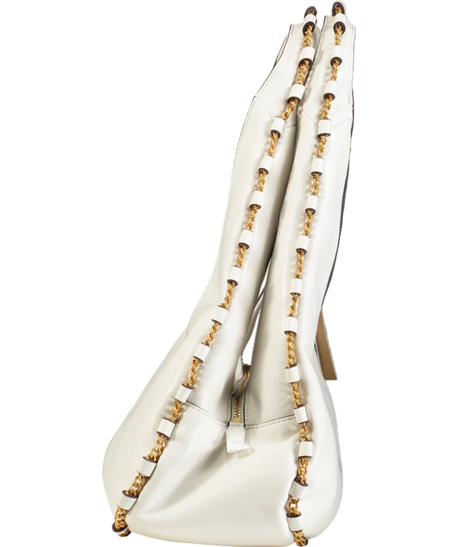 Donna Karan White New York Batiste Small Shoulder Bag