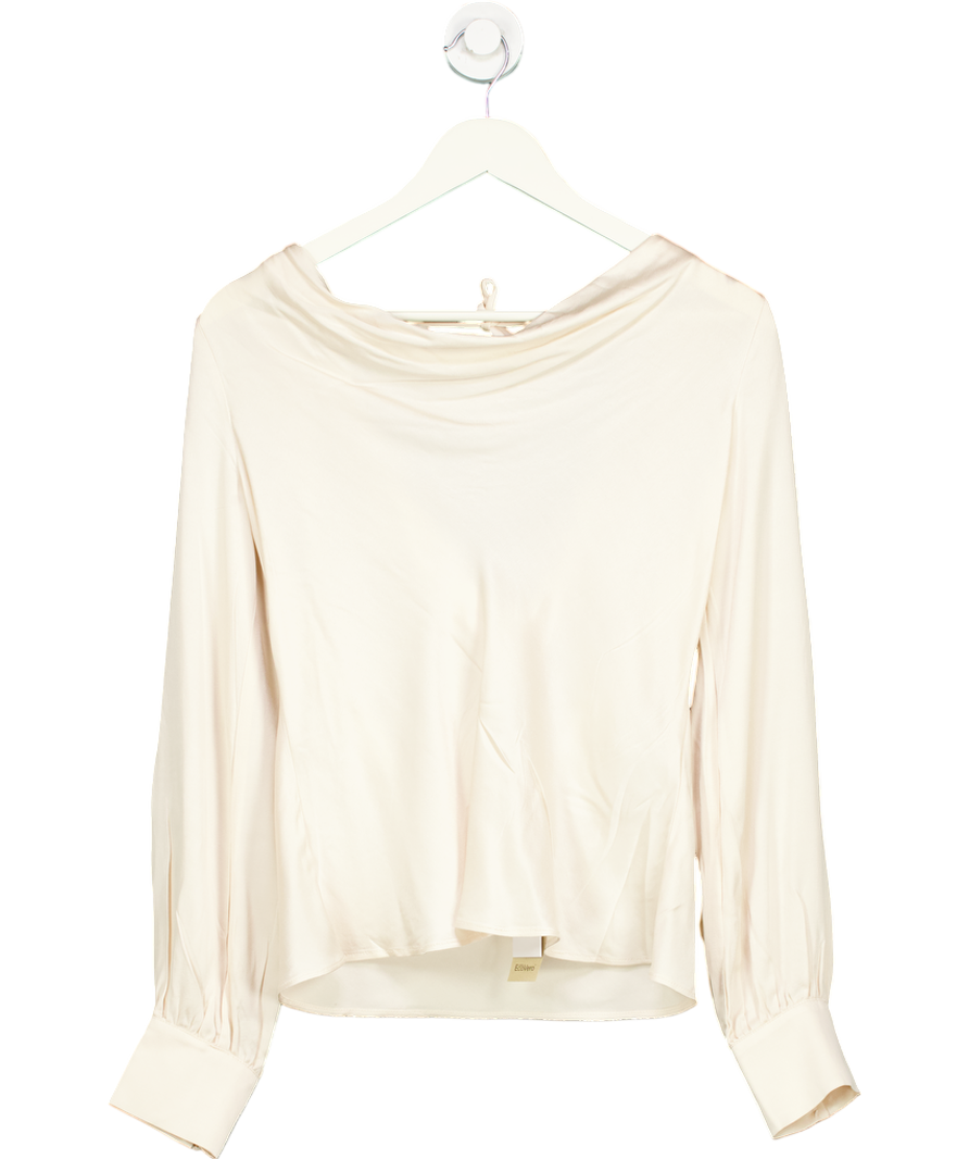 FOREVER NEW Cream Beau Bias Satin Top UK 8